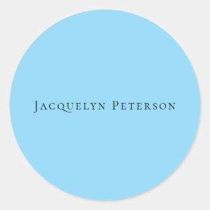 Sticker Rond Plaine Bleue Minimaliste Élégant Moderne