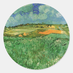 Sticker Rond Plaine près d'Auvers de Vincent van Gogh