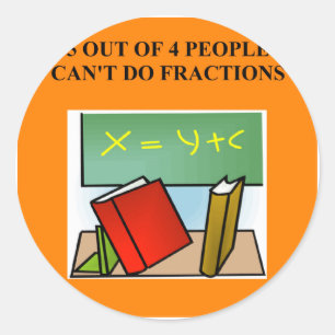 Sticker Rond plaisanterie de maths de fraction