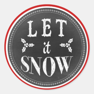 Sticker Rond Plaisir Mignonne Laisser Neige Blackboard