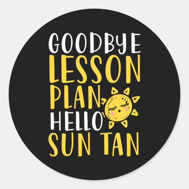 Sticker Rond Plan de leçon Bonjour Sun Tan (Devant)