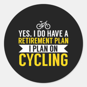 Sticker Rond Plan de retraite à vélo Cycliste cycliste
