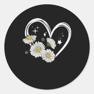 Sticker Rond Plan Du Coeur Avec Fleurs Faisées Oopsie Fille Fai
