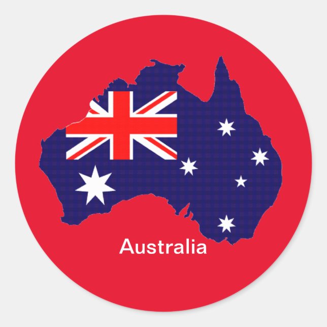 Sticker Rond Plan et drapeau de l'Australie (Devant)