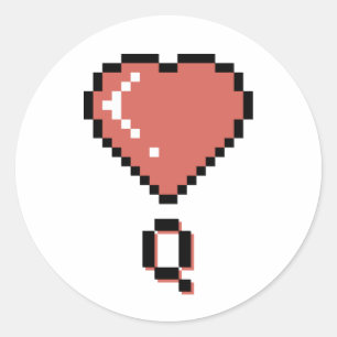 Sticker Rond Plan noir de la reine du coeur