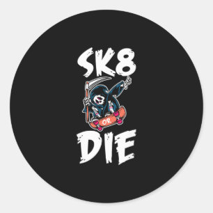 Sticker Rond Planche à roulettes Skateboardeur - Skateboarding