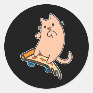Sticker Rond Planche à voile Pepperoni Pizza