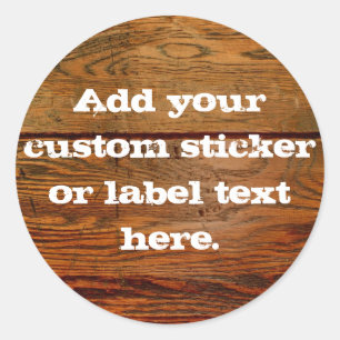 Sticker Rond Planche en bois huilé Faux Personnalisé Personnali