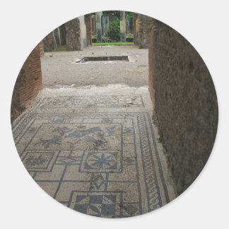 Sticker Rond Plancher de mosaïque de Pompéi