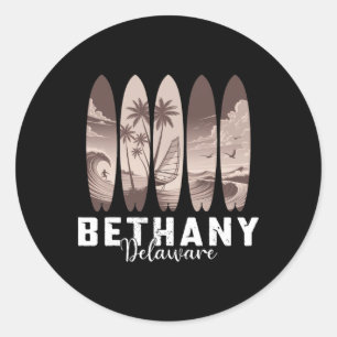 Sticker Rond Planchiste de Bethany Beach Delaware Hommes Femmes