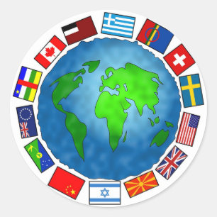 Sticker Rond Planète de drapeau