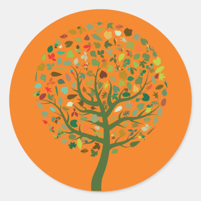 Sticker Rond Planète écologique de l'arbre vert (Devant)