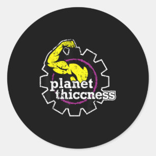 Sticker Rond Planète Épaisseur Gym Épaisseur Amusante Plaisante
