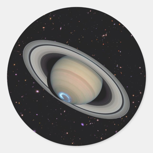 Sticker Rond Planète Saturn Starry Sky (Devant)