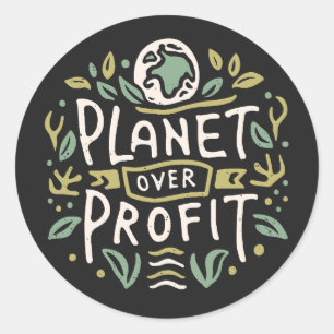 Sticker Rond Planète sur le profit