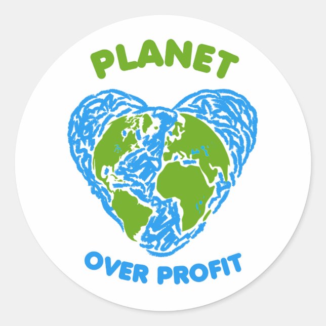 Sticker Rond Planète sur profit (Devant)