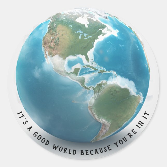 Sticker Rond planète Terre avec nuages (Devant)