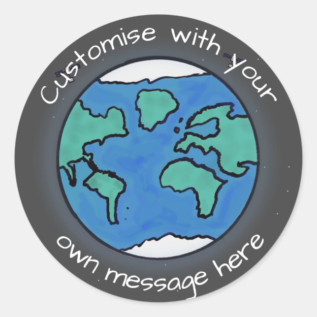 Sticker Rond Planète Terre Globe personnalisée (Devant)