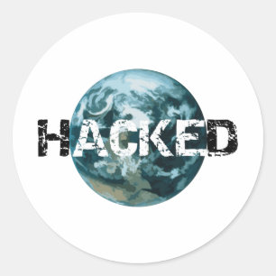 Sticker Rond planète Terre piratée