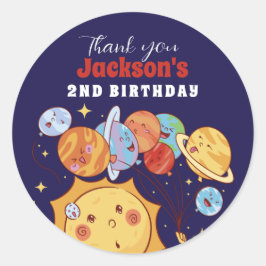 Sticker Rond Planètes Anniversaire de enfant de l'espace solair