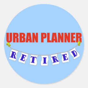 Sticker Rond Planificateur urbain à la retraite