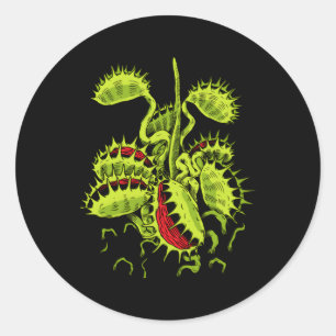Sticker Rond Plante carnivore Vénus Trap de vol Botanique