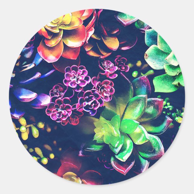 Sticker Rond Plante coloré (Devant)