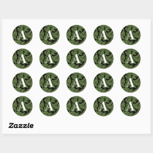 Sticker Rond Plante de feuille tropicale moderne Imprimer Monog