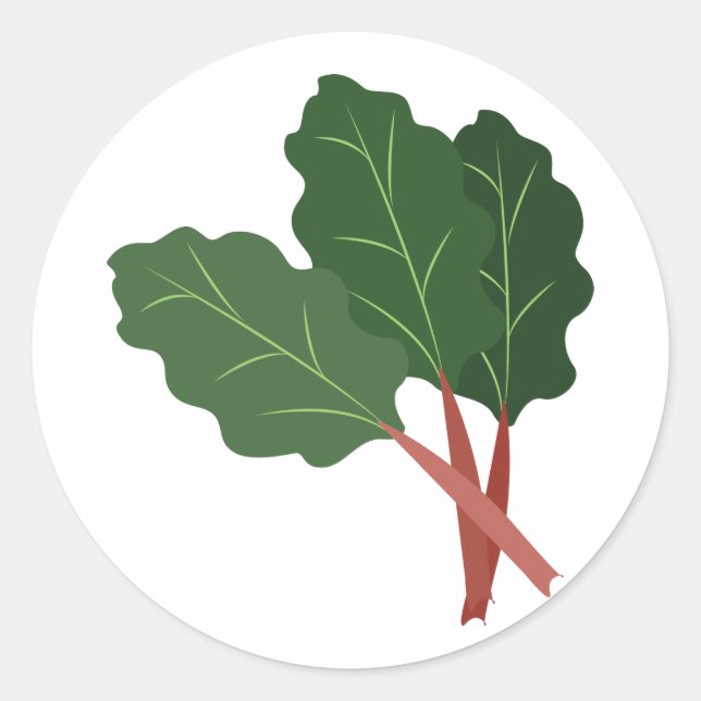 Sticker Rond Plante Rhubarb (Devant)