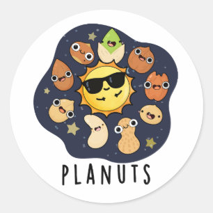 Sticker Rond Planuts Funny Astronomie Nuts Pun