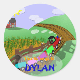 Sticker Rond Plaque Choo choo