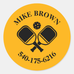 Sticker Rond Plaque de bout de raquette de pickleball personnal