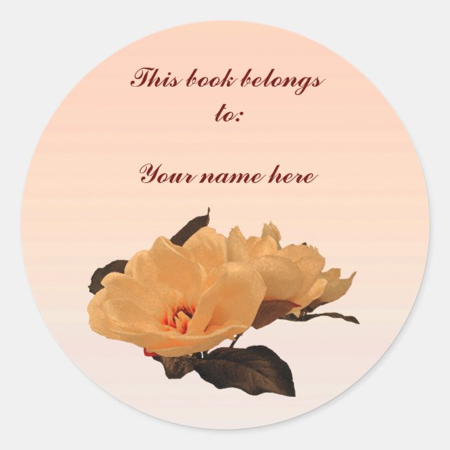 Sticker Rond Plaque de comptoir Fleurs de soie (Devant)