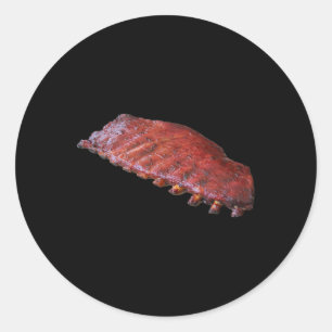 Sticker Rond Plaque de côtes de porc BBQ 