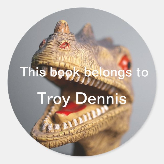 Sticker Rond Plaque de dinosaure (Devant)