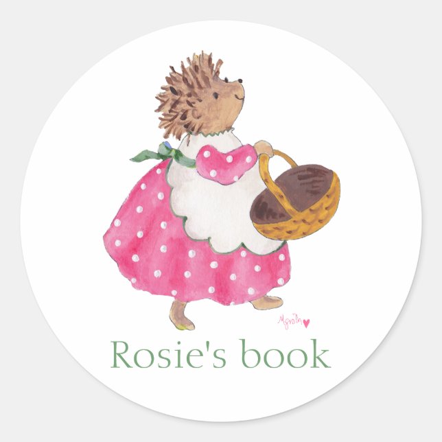 Sticker Rond Plaque de livres Heddy Hedgehog (Devant)