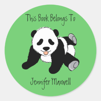 Sticker Rond Plaque de l'ours Panda