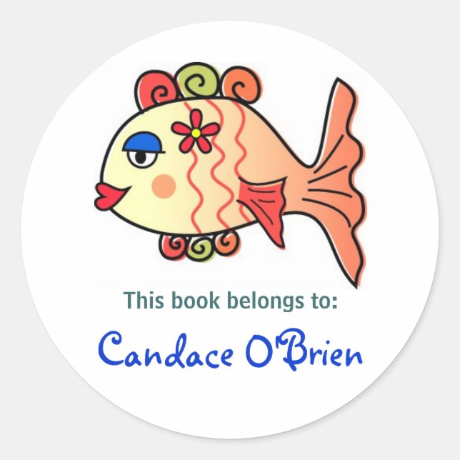 Sticker Rond Plaque de vente de poissons tropicaux (Devant)