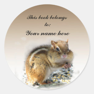 Sticker Rond Plaque d'enregistrement Chipmunk