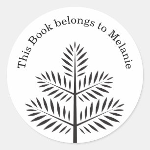 Sticker Rond Plaque d'enregistrement de la branche botanique tr