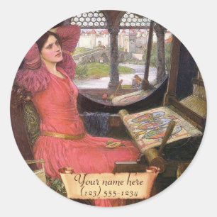 Sticker Rond Plaque d'enregistrement Lady Shalott Waterhouse Pr
