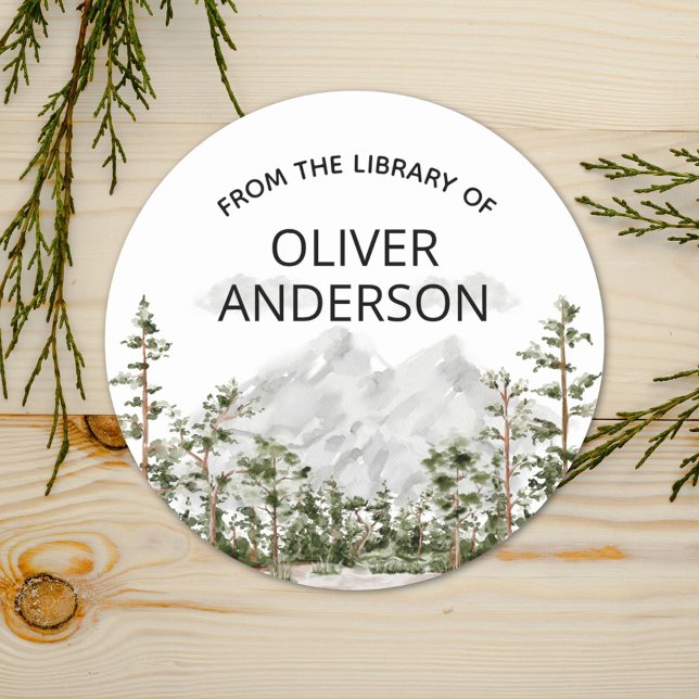 Sticker Rond Plaque d'enregistrement personnalisée de la forêt  (In situ)