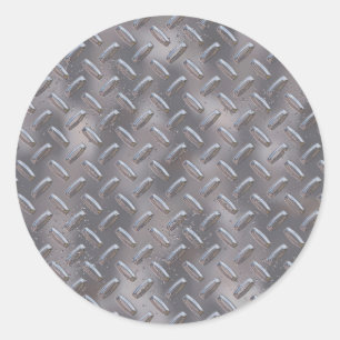 Sticker Rond Plaque diamant en acier