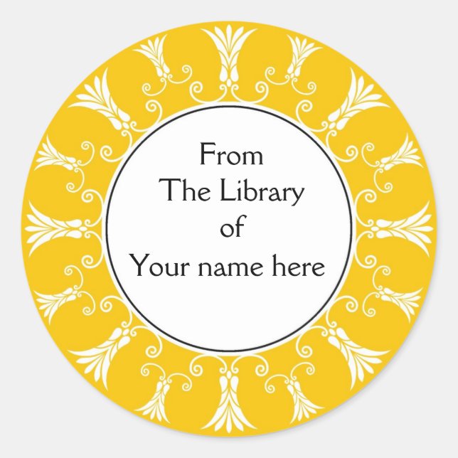 Sticker Rond Plaque - Fleurs Fleuries Jaunes (Devant)