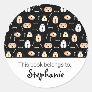 Sticker Rond Plaque motif pour chien mignon pour enfants