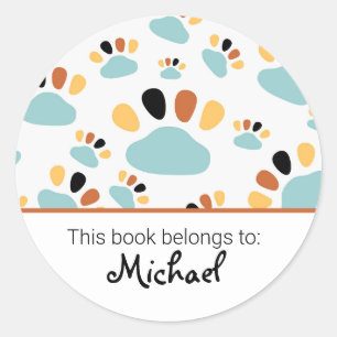 Sticker Rond Plaque motif pour chien mignon pour enfants