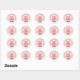 Sticker Rond Plaque personnalisée de conception de porc