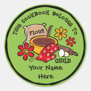 Sticker Rond Plaque personnalisée pour enfant à farine