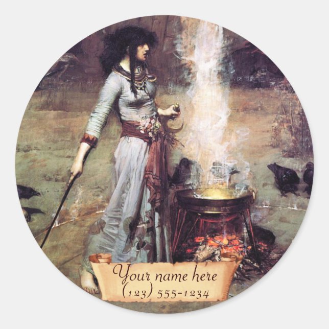 Sticker Rond Plaque pré-Raphaelite du "Cercle magique" (Devant)