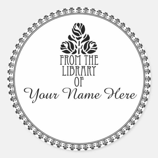 Sticker Rond Plaque ronde style Art déco (Devant)